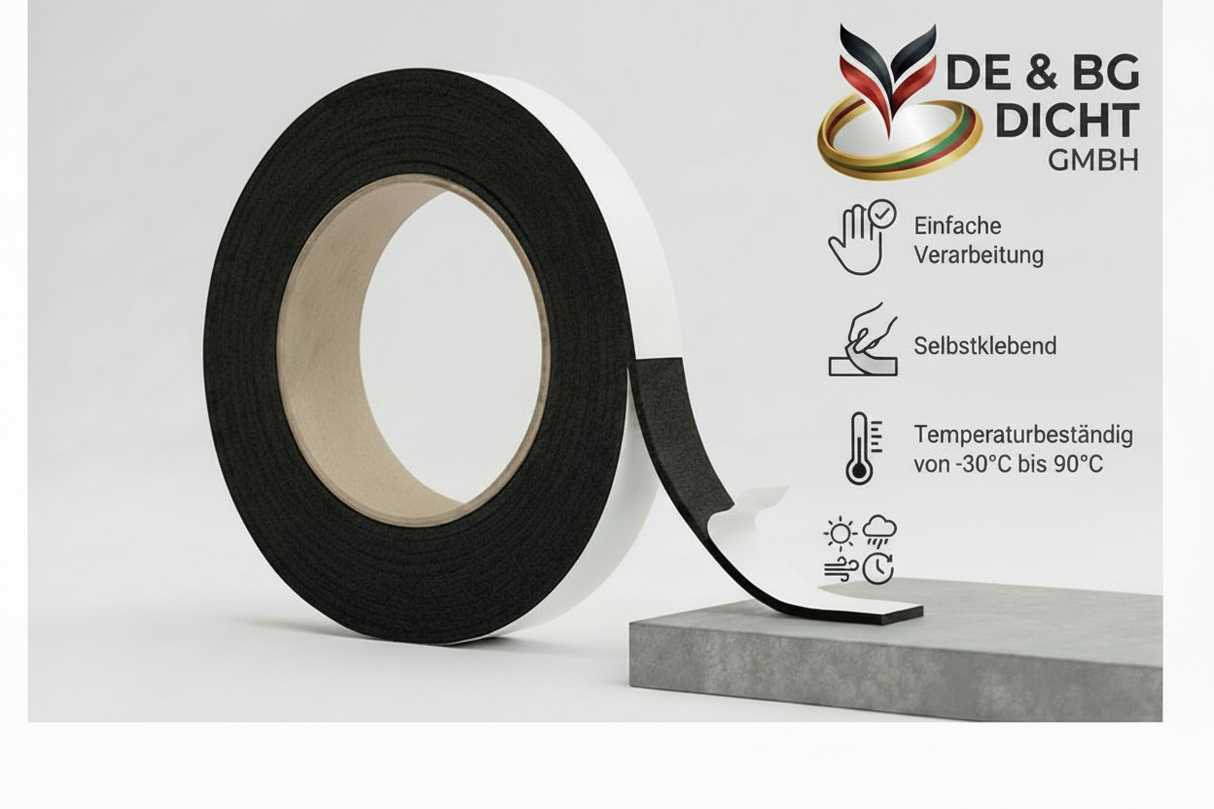 Joint sealing tape 35/4-9 mm, black, 8 m
